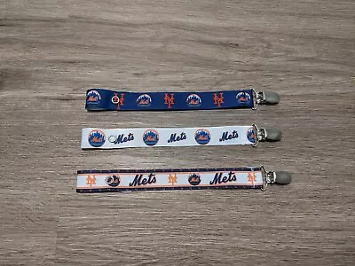 Pacifier Clip - New York Mets Themed - Choose Your Favorite Ribbon • $6