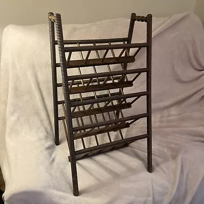 Vintage Wood Spindle 5 Tier Magazine Rack End Table Linens Cookbook Board Games • $90