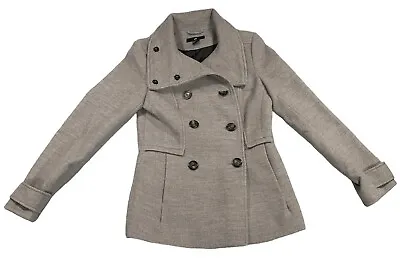 H&M Pea Coat Women's SZ 4 Overcoat Button Grey Warm Winter • £12.52