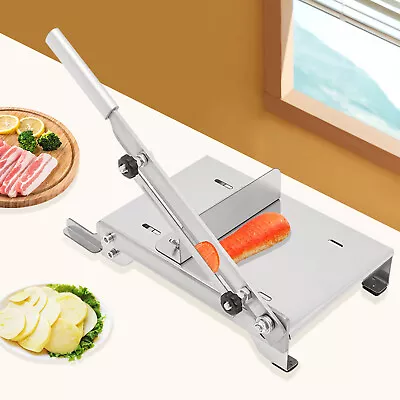 Stainless Steel Manual Meat Slicer Slicing Machine Frozen Meat Beef Bones Cutter • $38