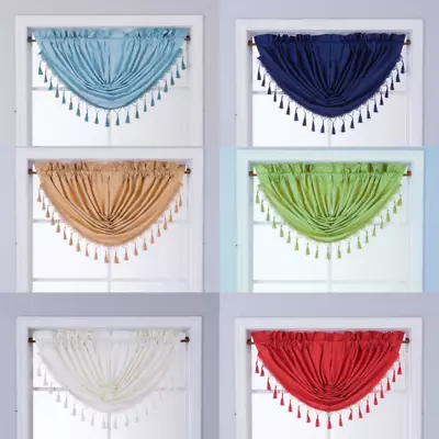 $6.80 • Buy 1 Valance Swag Waterfall Blackout Rod Pocket Foam Lined Window Decor Curtain 