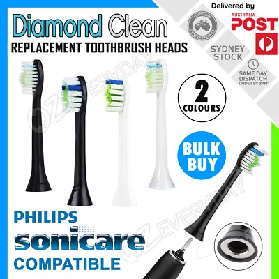 $10.99 • Buy DIAMOND CLEAN Replacement Brush Heads For Philips Sonicare Toothbrushes HX6064