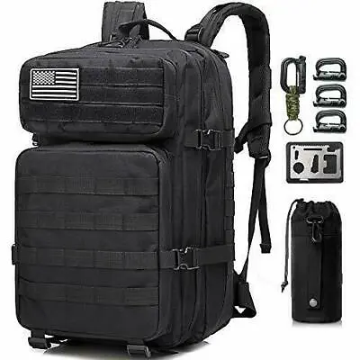 Military Tactical Backpack Army 3 Day Pack 42L Bag Rucksack Camo Black Acu • $44.94