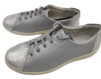 Padders Galaxy 2 Womens Soft Leather Lace Up Shoes Silver Size 5 E Uk Rrp 75 • £49.99