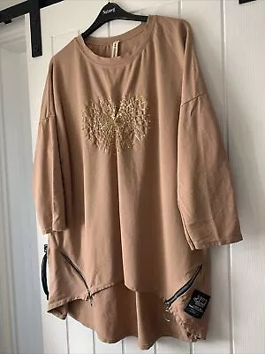 Ladies Made In Italy Tunic Top Used One Size Best Fit Up To 24 • £5.99