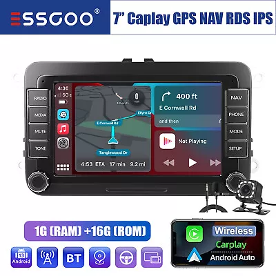 7  Car Stereo Android 13 Carplay GPS FM MIC Camera For VW GOLF 5 6 Tiguan Passat • $99.48