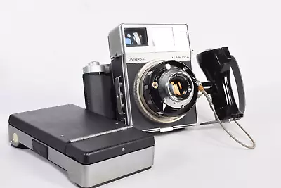 NICE MAMIYA UNIVERSAL PRESS CAMERA + 100mm F/3.5 Lens @ Backs 6x7 & Polaroid EX+ • $169.15
