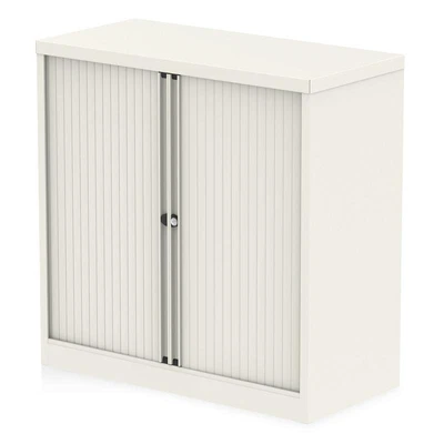 £457.75 • Buy Qube By Bisley Side Tambour Cupboard 1000Mm Without Shelves Chalk White BS0002