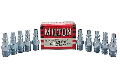 10 Pieces Milton 777 A Style Air Hose Fittings 1/4  Male NPT Coupler Plugs 777BK • $17.95