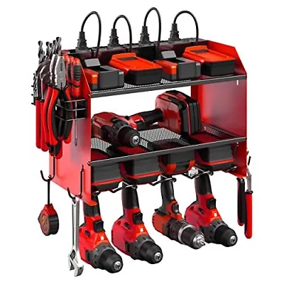 Modular Power Tool Organizer Wall Mount With Charging Station. Garage 4 Drill... • $93.23
