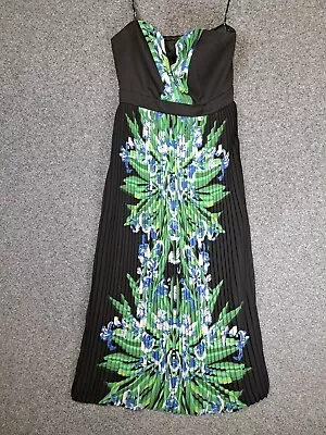 City Chic Womens Maxi Dress Plus Size S Small Black Floral Pleated Stretch • $29.95