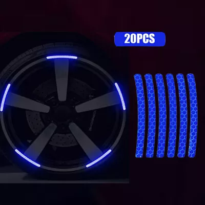 20pcs Blue Reflective Sticker Car Wheel Hub Rim Stripe Tape Decals Accessories • $4.39