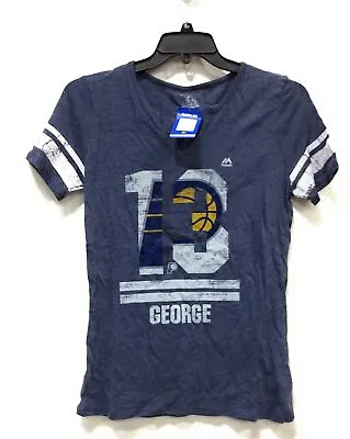 NBA Womens Indiana Pacers Short Sleeve Tee Shirt Paul George Blue White Size L • $9