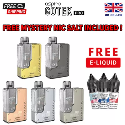 FREE Nic Salt Aspire Gotek Pro Vape Pod Kit Vape G| E Cigarette  FREE Nic SALT • £5.99