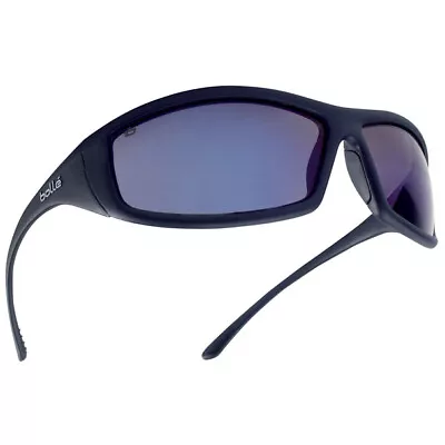 Bolle 40064 Solis Safety Glasses - Black Temples - Blue Mirror Lens • $12.98