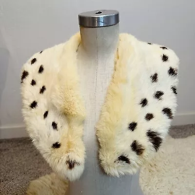 Vintage Genuine Rabbit Fur Fawn Print Shrug Collar  • $35