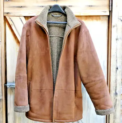 Weatherproof Faux Suede Sherpa Jacket * Fully Lined * Brown Pockets Men’s Medium • $29.95