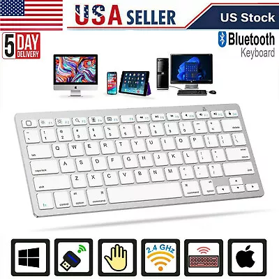 Wireless Bluetooth Keyboard For Mac IOS Windows PC Phone Tablet Universal Laptop • $10.95