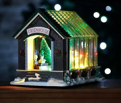 Christmas Greenhouse LED Decoration Light Up Village Scene Multi Coloured Xmas • £19.99