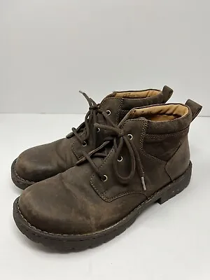 Born Mens Fulton Ankle Boot Size 10M Dark Brown Suede Lace Up H44323 Classic • $34.99