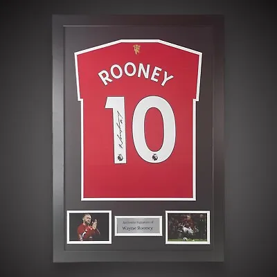 Framed Wayne Rooney Hand Signed Manchester United Football Shirt With Coa £185 • $230.02