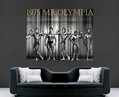 Arnold Schwarzenegger Poster Bodybuilder Gym Fitness 1975 Mr Olympia  Print • £18.75