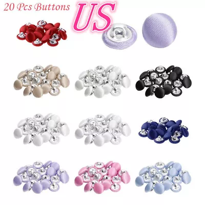 US 20Pcs Mini Buttons Satin Fabric Covered Buttons For DIY Crafts Blouses Coat • $7.27