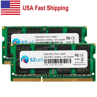 16GB 2x8G 1600MHz PC3-12800 DDR3L Memory For Macbook Pro Mid-2012 A1278 A1286 • $29.99
