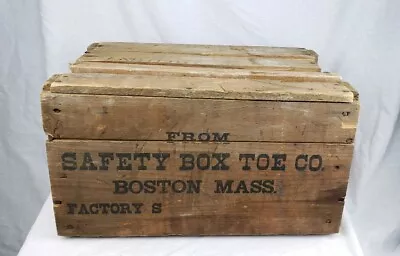 Rare Antique Wooden Crate Safety Box Toe Co. Boston Mass. Endicott Johnson • $49.95