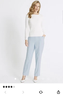 £3 • Buy NEW M&S COLLECTION  Straight Leg Trousers Light Grey Blue 