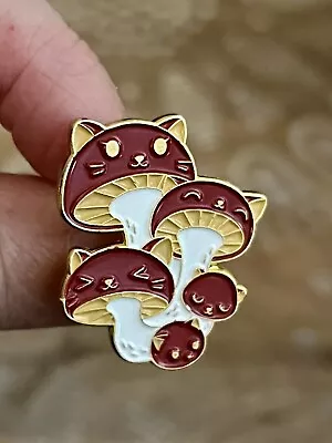 New Cute Mushroom Cat Faces Enamel Pin • $8