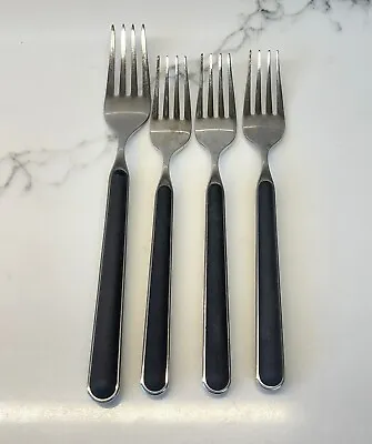 Mepra Fantasia FORKS 18/10 Stainless Flatware Black Handle Italy Lot Of 4 READ • $36.95