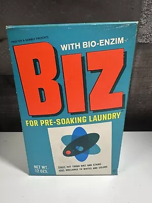 Vintage Biz All-Fabric Bleach Laundry Detergent Size 12oz Soap Box UNOPENED NOS • $28
