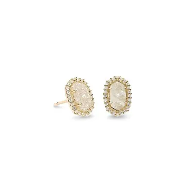 Kendra Scott Cade Stud Earrings In Gold Iridescent Drusy • £35
