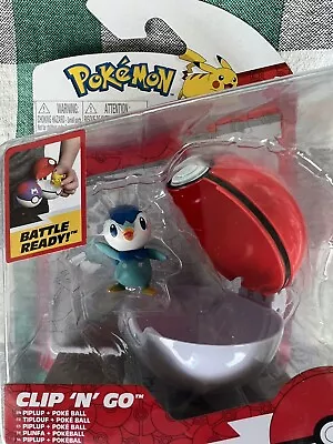 Pokémon Clip N Go Figure  Piplup + Poke Ball Wicked Cool Toys Articulated New • $24.90