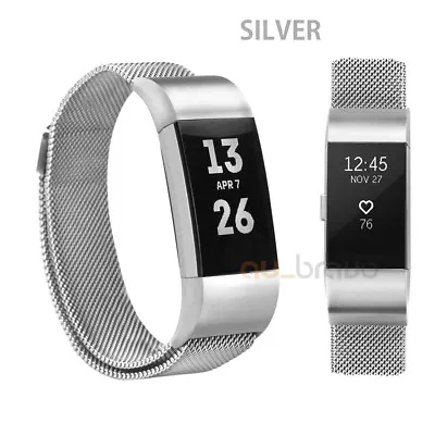 $13.95 • Buy For Fitbit Charge 2 Band Metal Stainless Steel Milanese Loop Wristband Strap