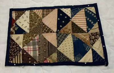 Vintage Antique Patchwork Quilt Table Topper Small Triangles Early Calicos • $6.45