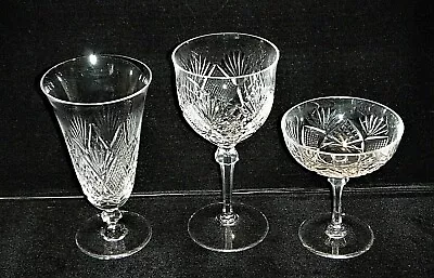 Gorgeous Vintage JOSAIR Marquise Clear Cut Crystal Stemware - 3 Sizes Available • $12.99