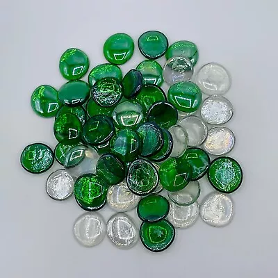 Glass Cabochon Lot Of 51 Dome Transparent Flat Back Craft Mosaic Garden Art • $5.45