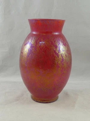 £14.95 • Buy Royal Brierley Studio Iridescent Red Glass Vase Michael Harris