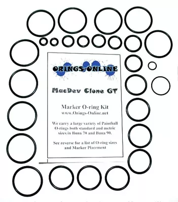 Macdev Clone GT Paintball Marker O-ring Oring Kit X 4 Rebuilds / Kits • $14.65