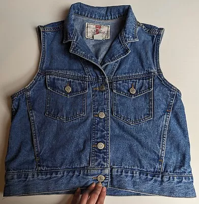 Vintage Levis White Tab Denim Vest Women’s Size Medium Denim Medium Wash • £28.90