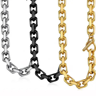 7-40  9mm Mens Necklace Gold Cable Link Stainless Steel Chain Party Gift Jewelry • $5.60