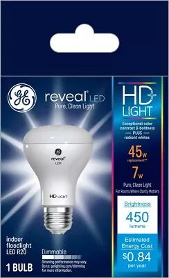 2 NEW GE 7 = 45 Watt R20 LED 45w HD REVEAL BR20 Floodlight Light Bulb Dimmable • $11.88