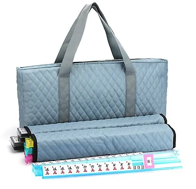 American Mahjong 166 Tiles Gray Bag 4 Color Pushers/Racks Western Mah Jongg • $59.99
