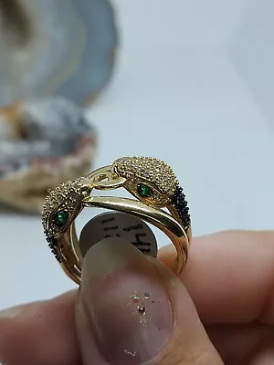 Vintage 14K Yellow Gold Double-Head Snake Ring • $299