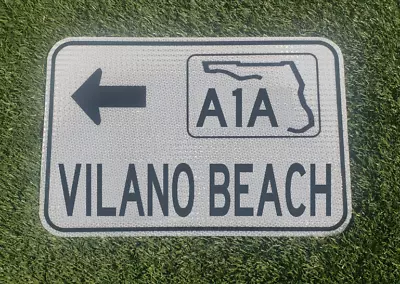 VILANO BEACH Hwy A1A Florida State Route Road Sign - Florida NASA • $49