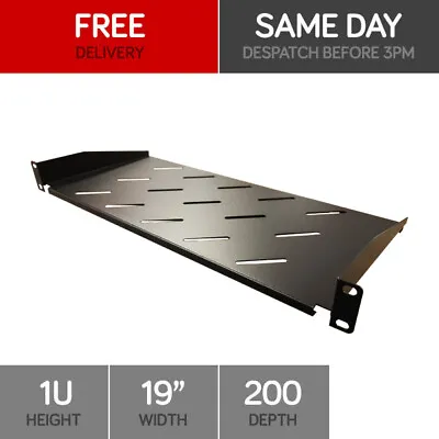 £17.40 • Buy Shelf 1U 200mm Cantilever Fixed Shelf Rackmount For 19 Inch Rack Modem Black