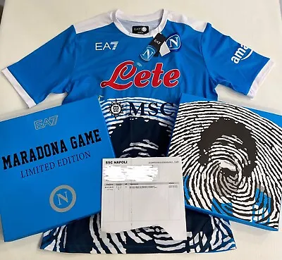 2021/22 EA7 SSC Napoli Maradona Game Shirt Limited Edition 0439/1926 SPECIAL Mag • £1500