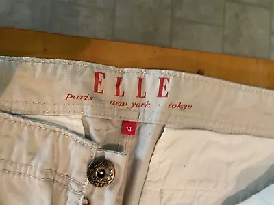 Elle Women's Light Cropped Light Brown Khaki Pants Sz  14 • $11.99